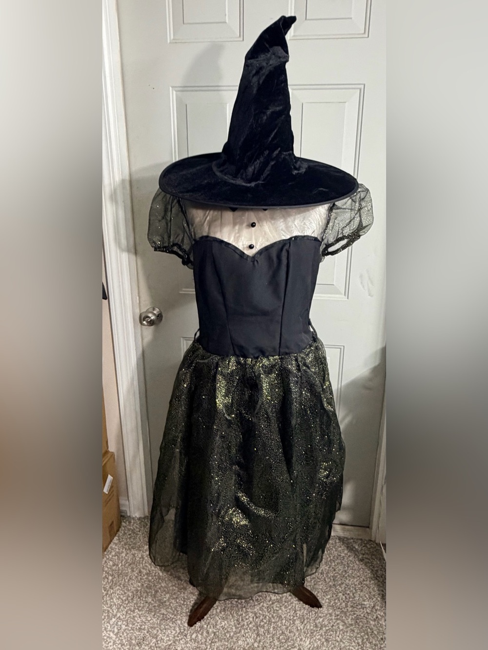 Leg Avenue Black Glitter Witch Dress with Hat - Women’s Size XL